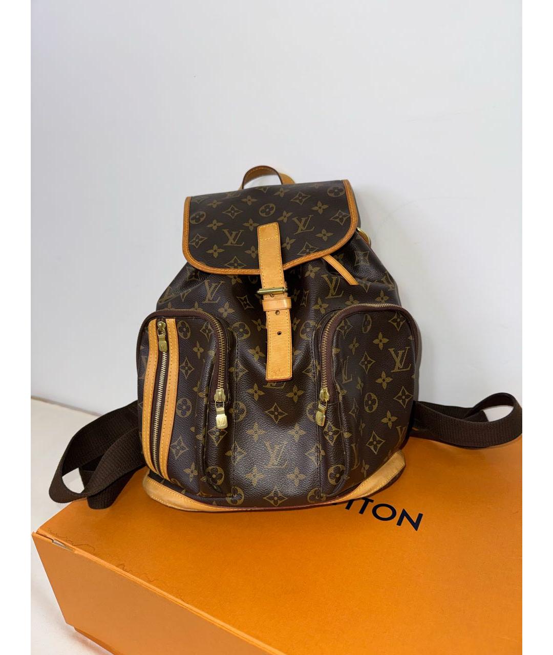 LOUIS VUITTON Коричневый кожаный рюкзак, фото 6