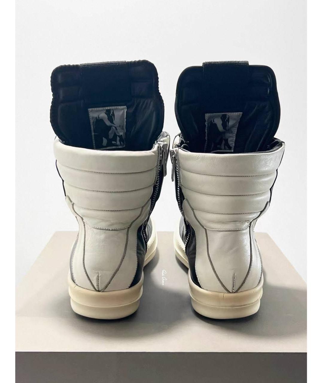 RICK OWENS Черные кожаные высокие кроссовки / кеды, фото 6