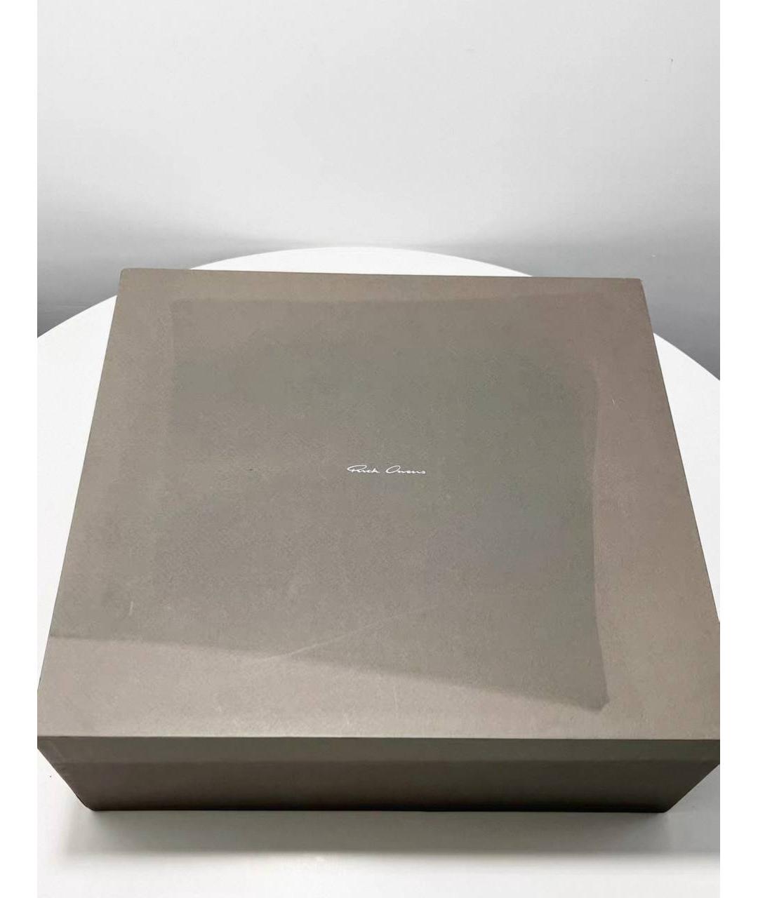 RICK OWENS Черные кожаные высокие кроссовки / кеды, фото 8