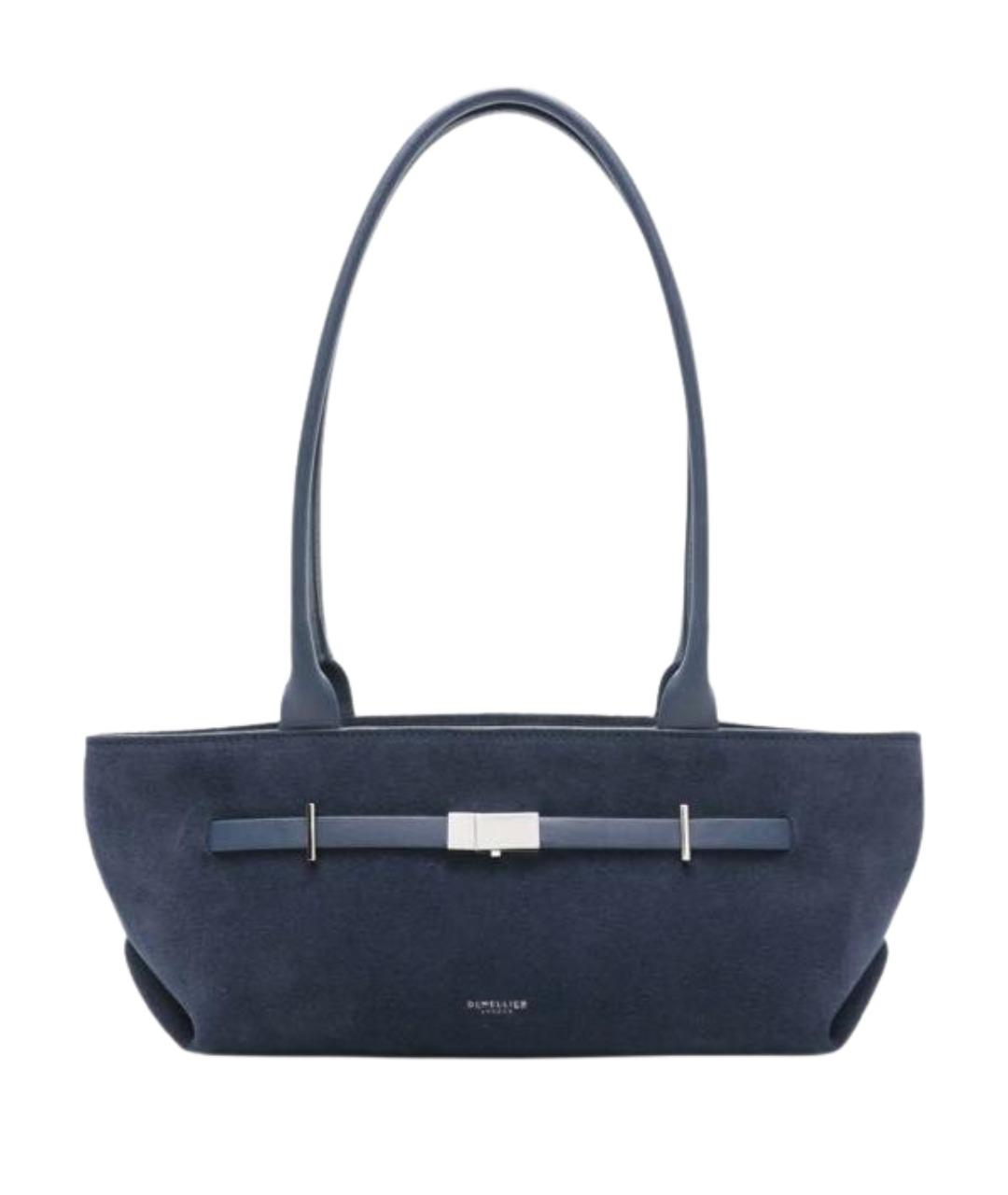 DEMELLIER Темно-синяя замшевая сумка с короткими ручками, фото 1
