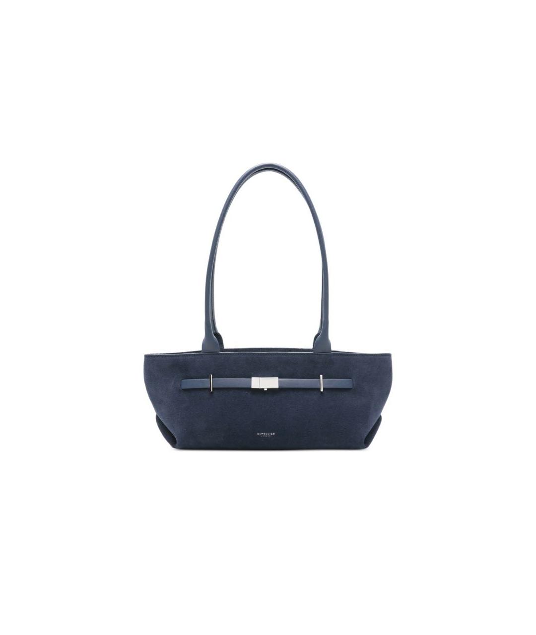 DEMELLIER Темно-синяя замшевая сумка с короткими ручками, фото 5