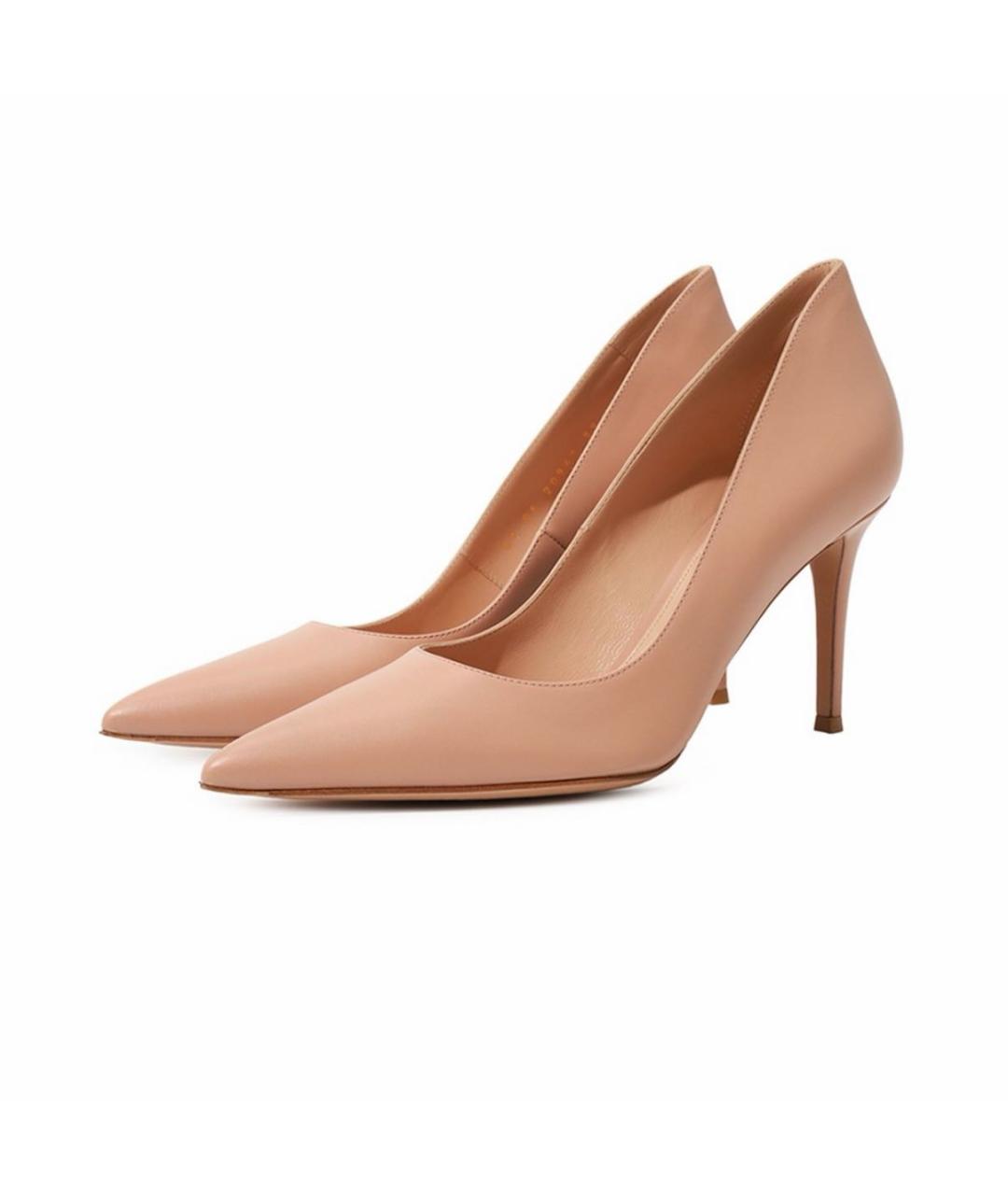 GIANVITO ROSSI Бежевые кожаные туфли, фото 2