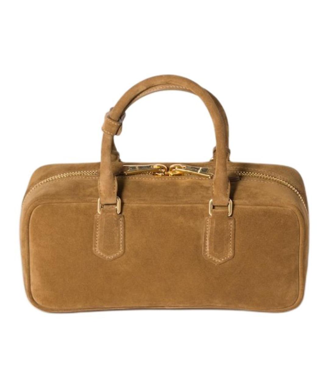 MIU MIU Бежевая замшевая сумка через плечо, фото 3