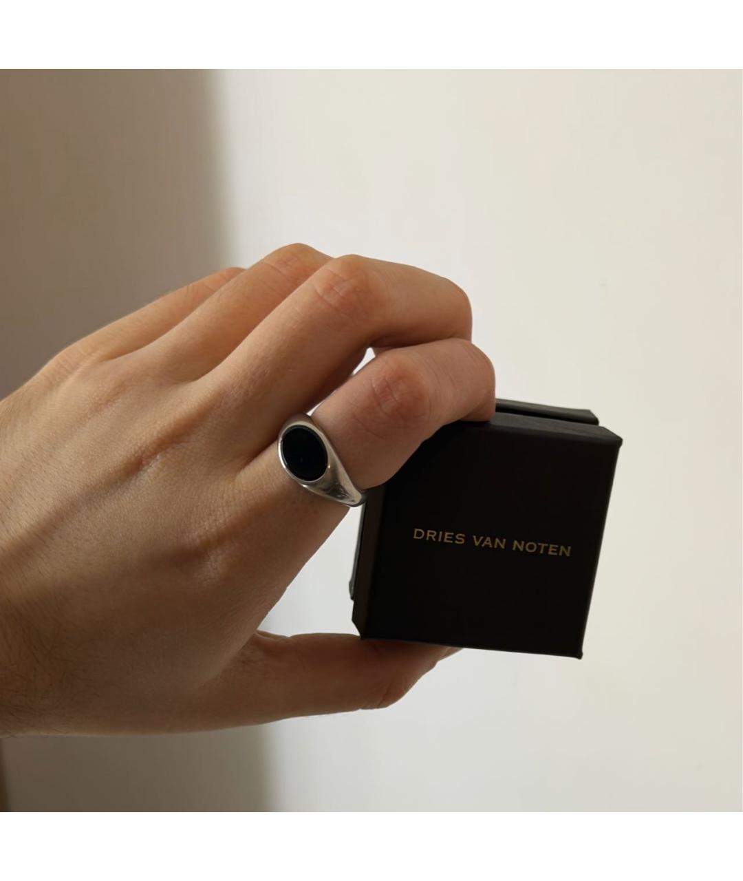 DRIES VAN NOTEN Черное латунное кольцо, фото 3