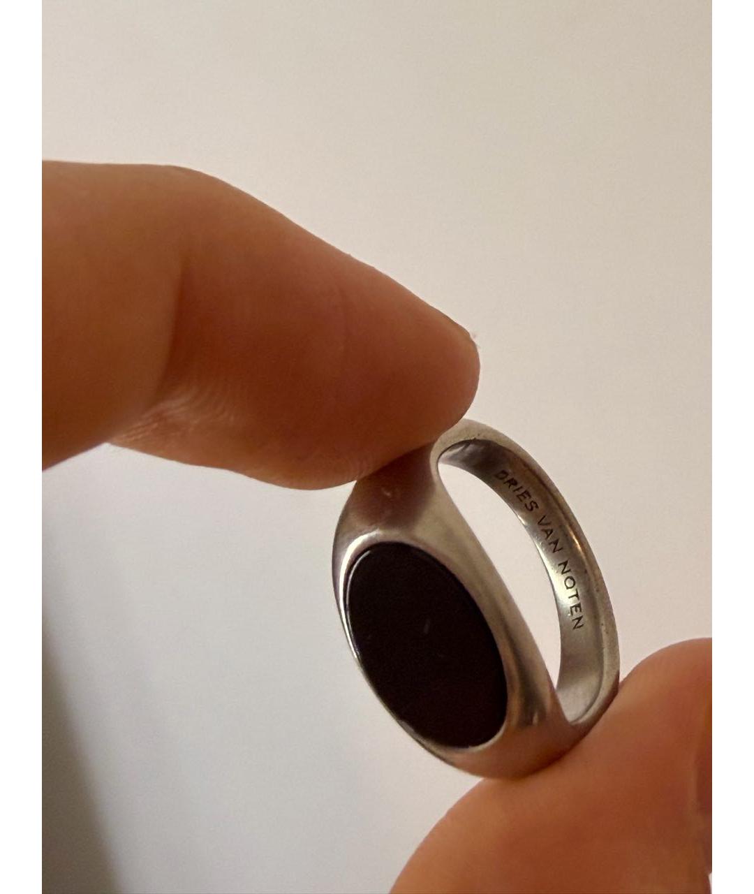 DRIES VAN NOTEN Черное латунное кольцо, фото 4