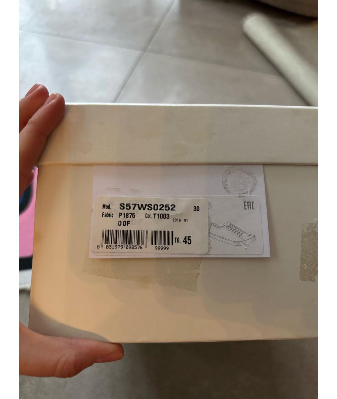 MAISON MARGIELA Белые текстильные низкие кроссовки / кеды, фото 6