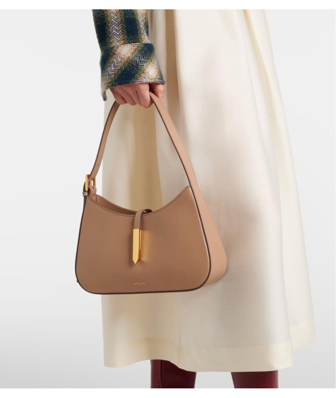 DEMELLIER Бежевая кожаная сумка с короткими ручками, фото 2