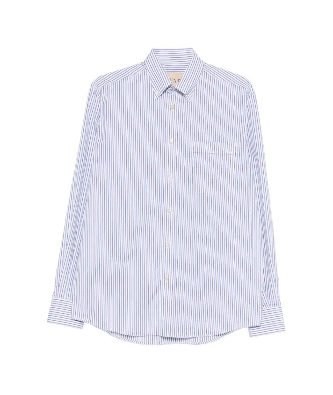 VALENTINO Синяя хлопковая кэжуал рубашка, фото 1