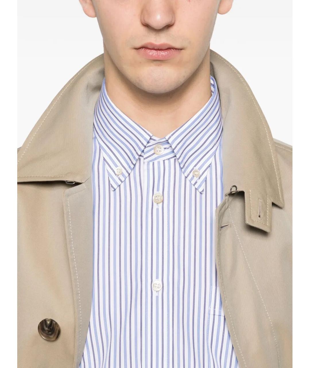 VALENTINO Синяя хлопковая кэжуал рубашка, фото 5