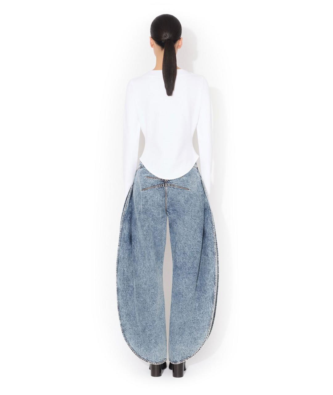 ALAIA Синие хлопковые прямые джинсы, фото 4