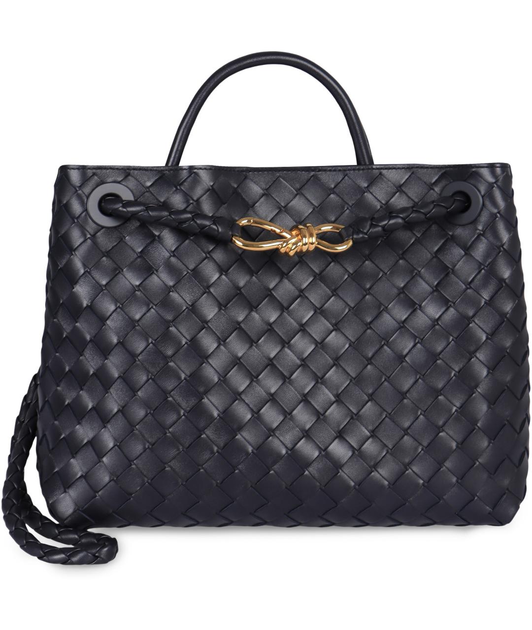 BOTTEGA VENETA Черная кожаная сумка тоут, фото 2