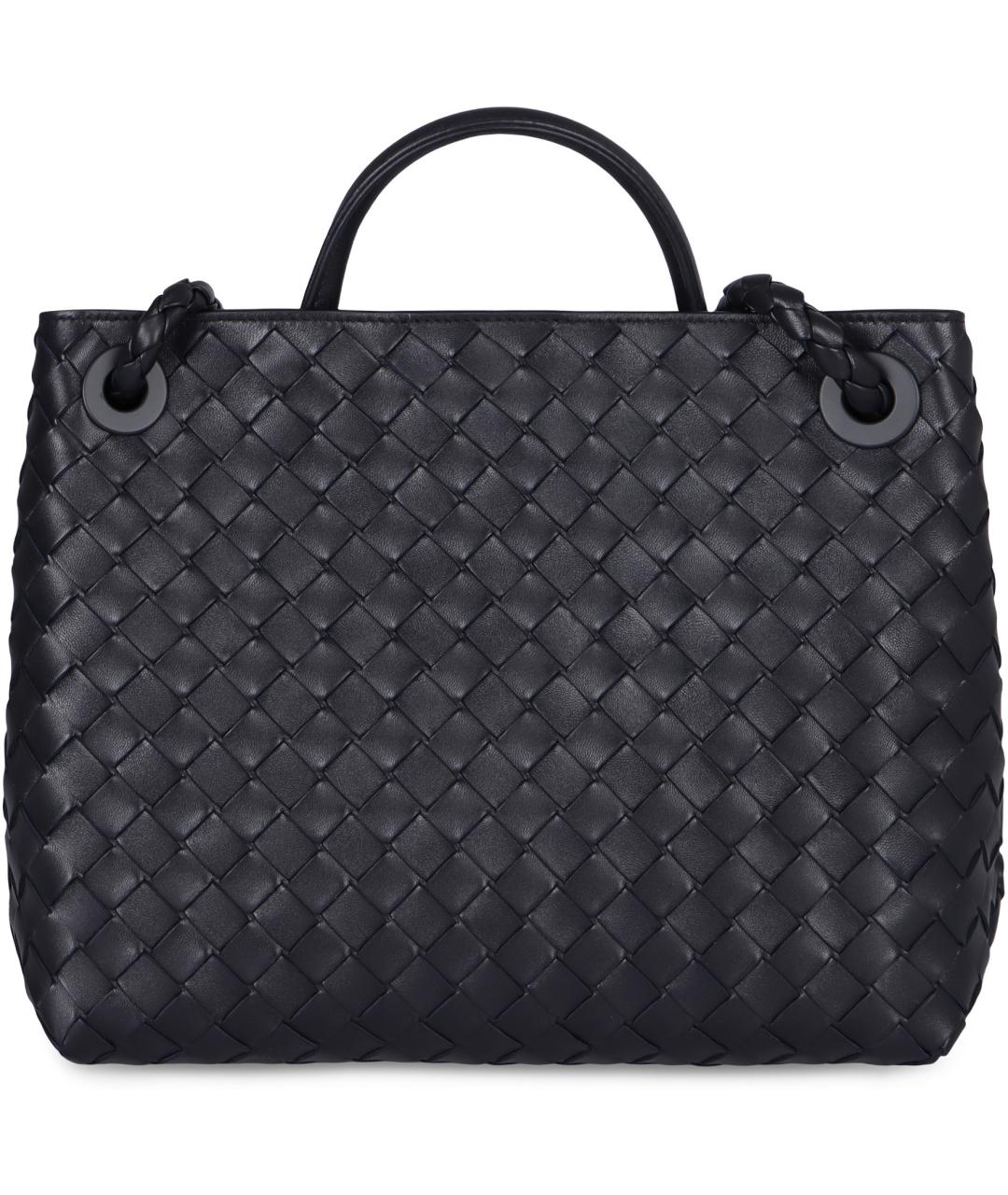 BOTTEGA VENETA Черная кожаная сумка тоут, фото 4