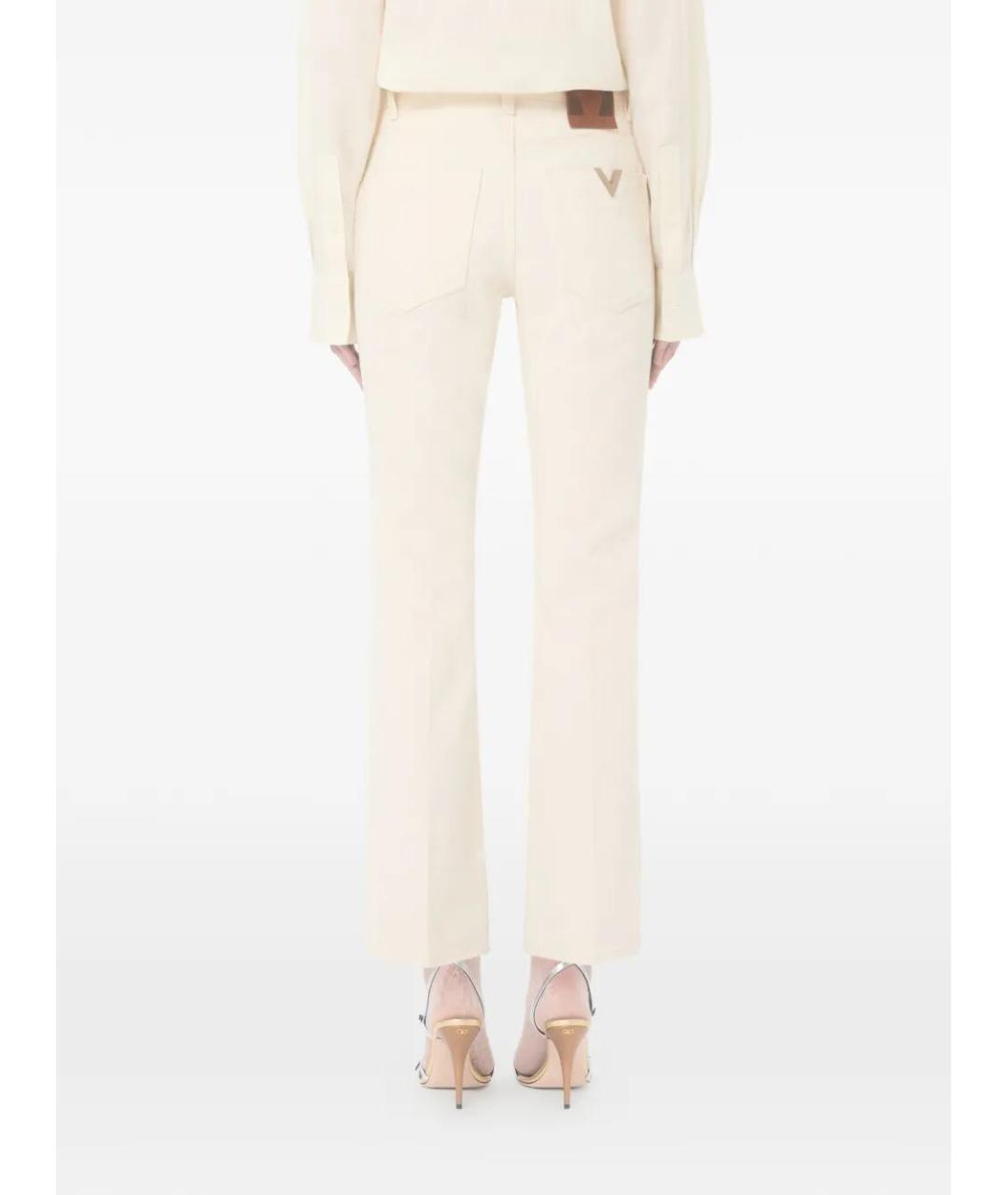 VALENTINO Бежевые хлопковые прямые джинсы, фото 3