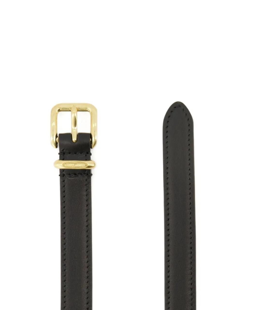 MIU MIU Черный кожаный ремень, фото 2