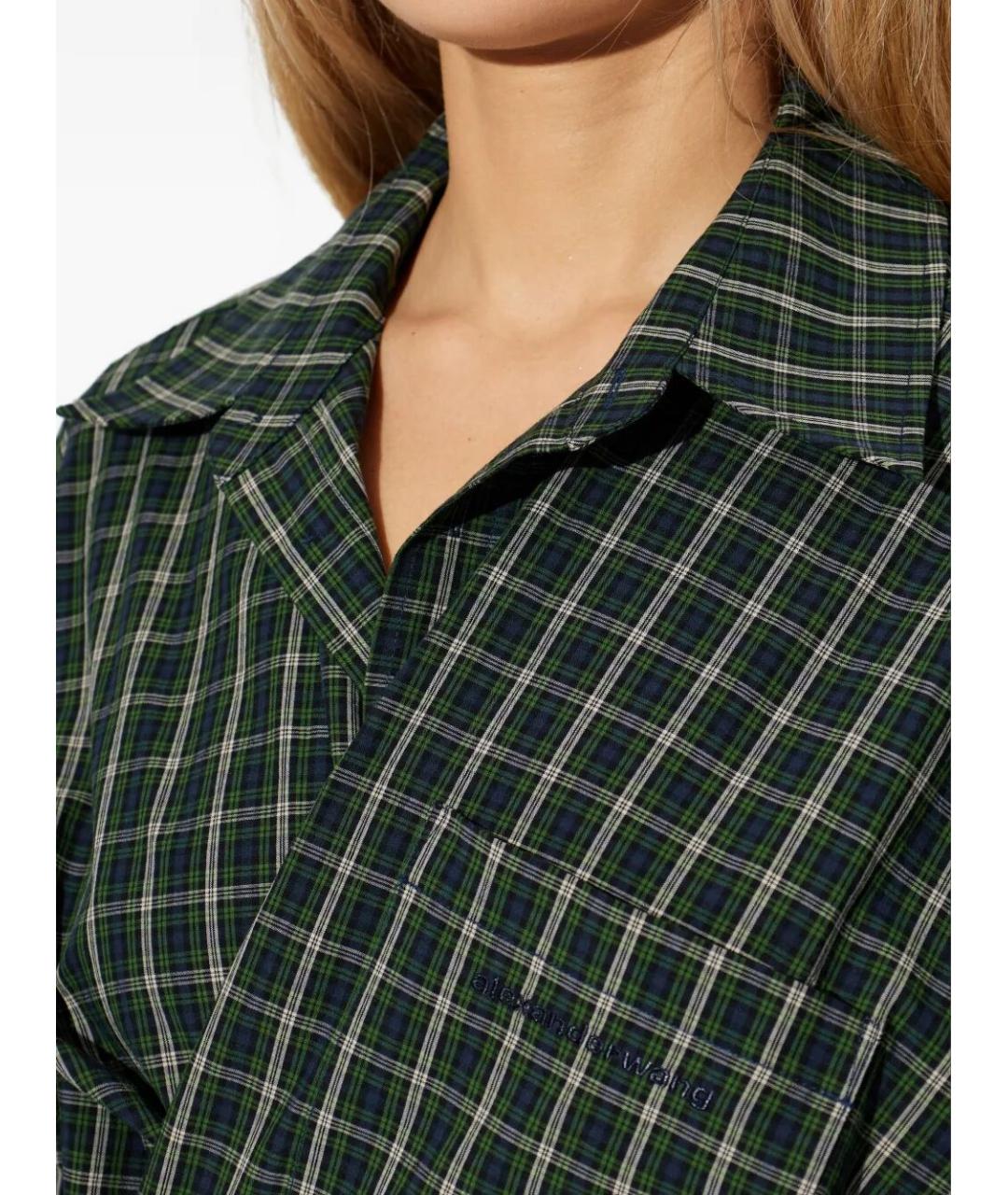 ALEXANDER WANG Зеленые хлопковое повседневное платье, фото 4