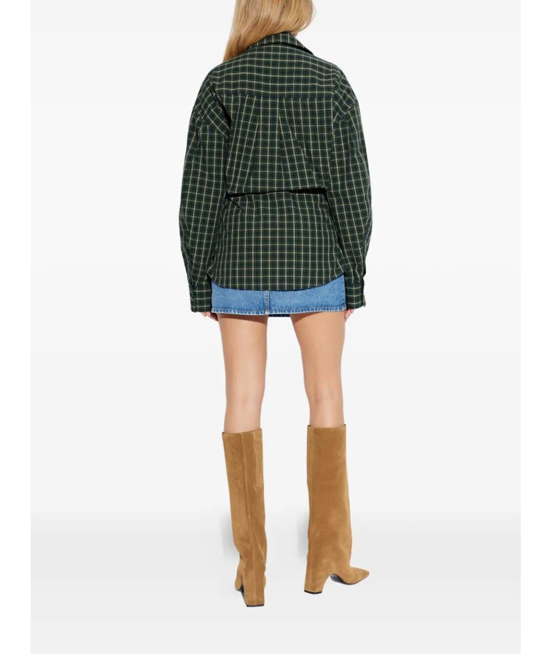 ALEXANDER WANG Зеленые хлопковое повседневное платье, фото 3