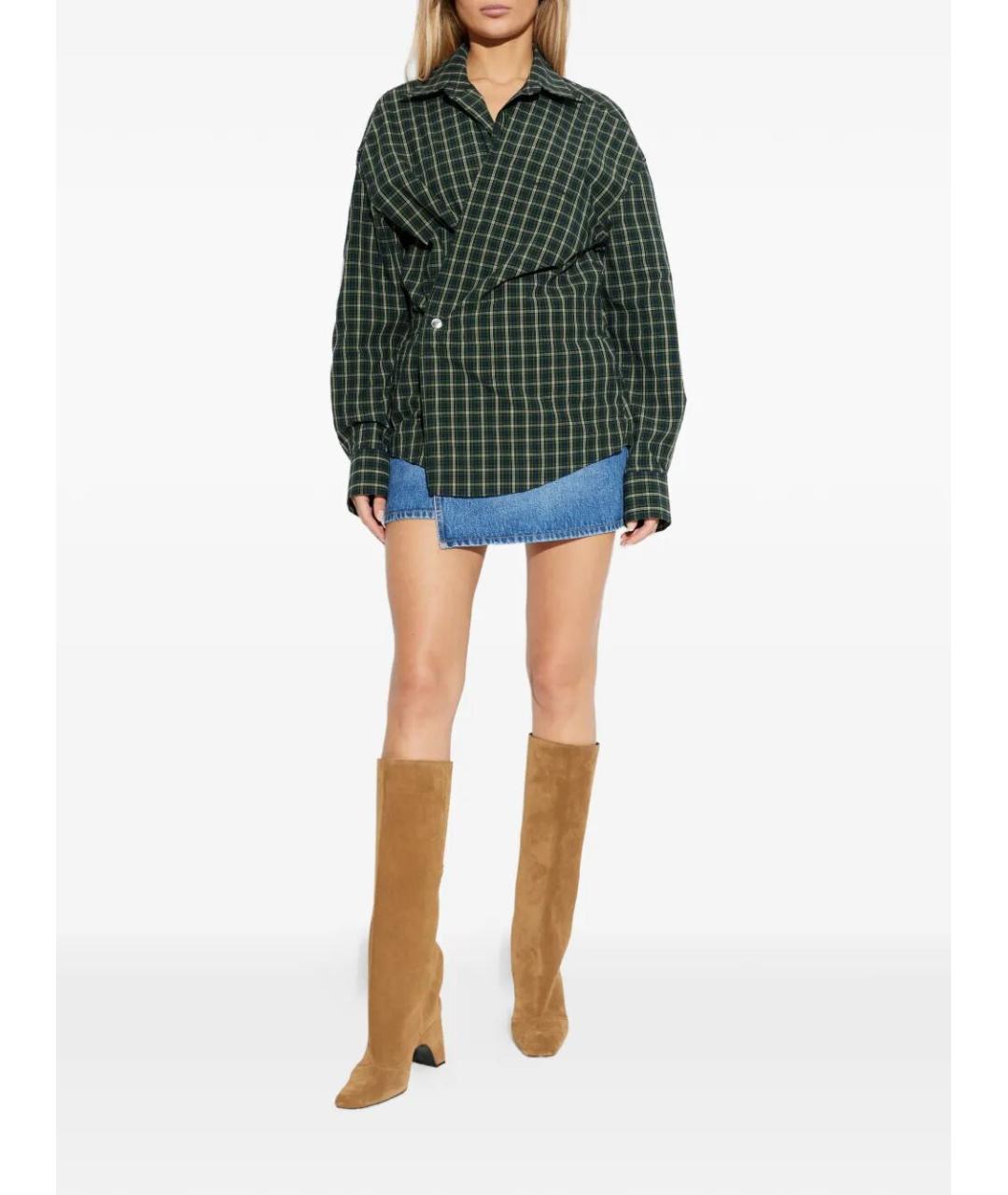 ALEXANDER WANG Зеленые хлопковое повседневное платье, фото 2