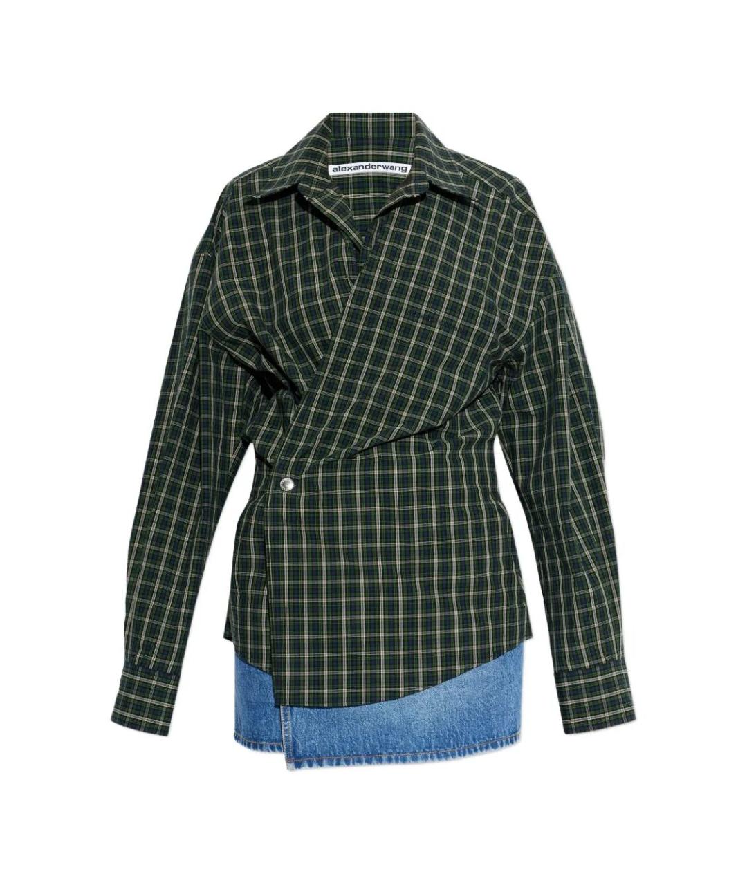 ALEXANDER WANG Зеленые хлопковое повседневное платье, фото 1