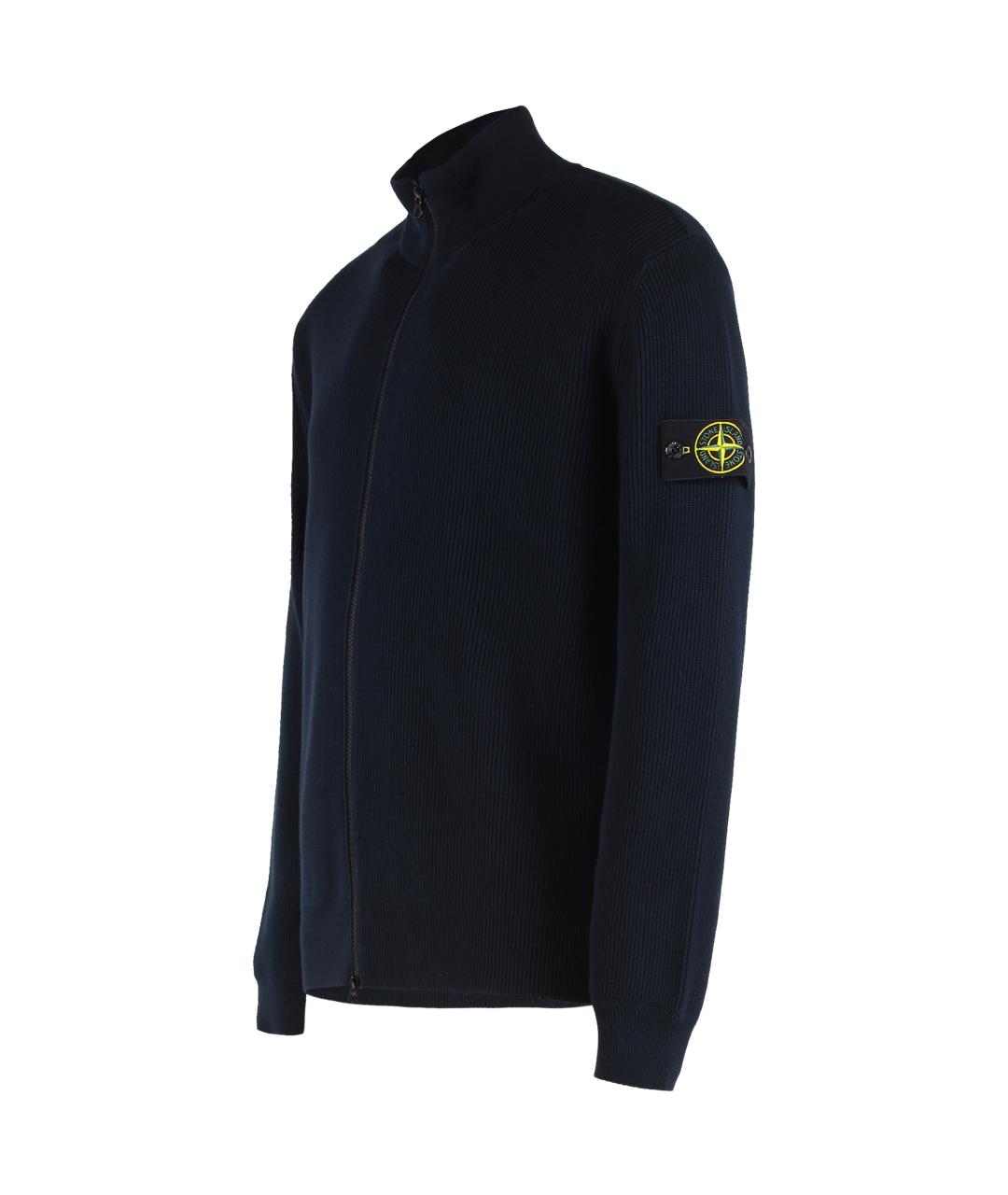 STONE ISLAND Синий хлопковый кардиган, фото 3