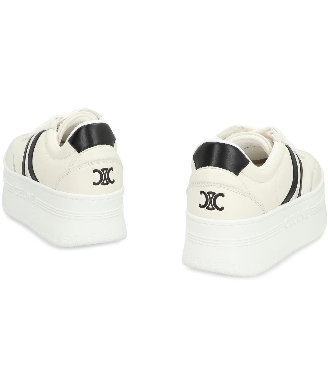 CELINE Белые кожаные кроссовки, фото 4