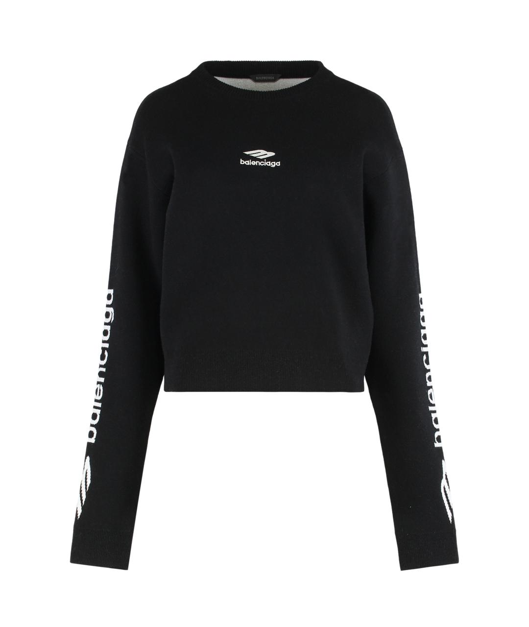 BALENCIAGA Черный шерстяной джемпер / свитер, фото 1
