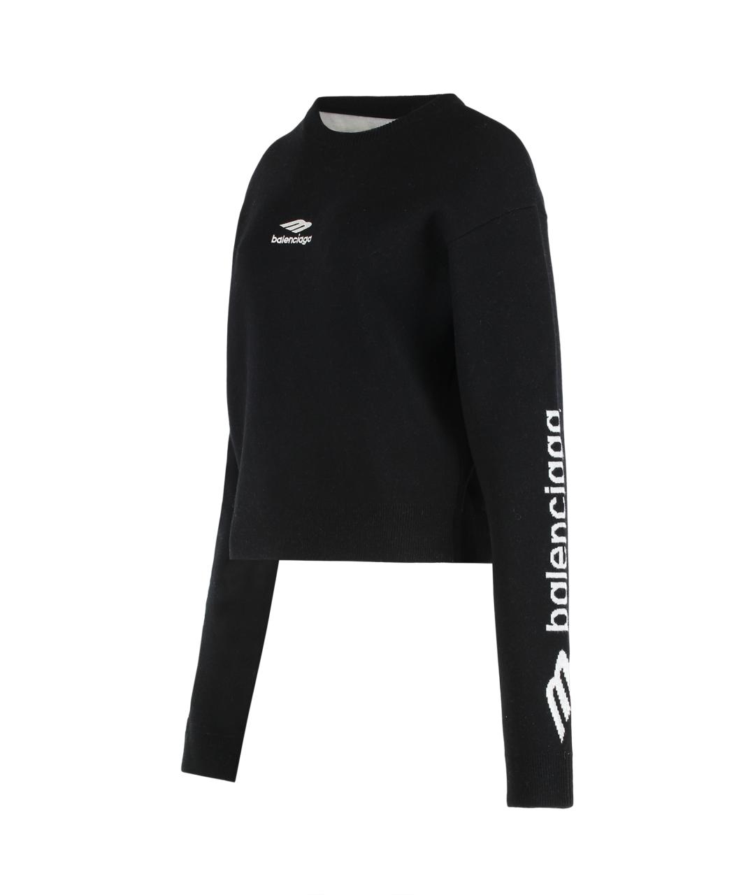 BALENCIAGA Черный шерстяной джемпер / свитер, фото 3