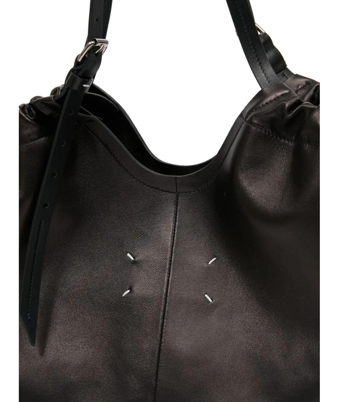 MAISON MARGIELA Черная кожаная сумка тоут, фото 5