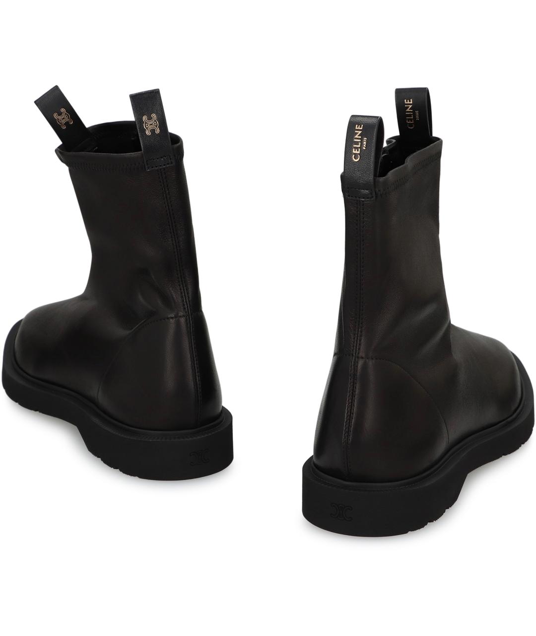 CELINE Черные кожаные высокие ботинки, фото 4