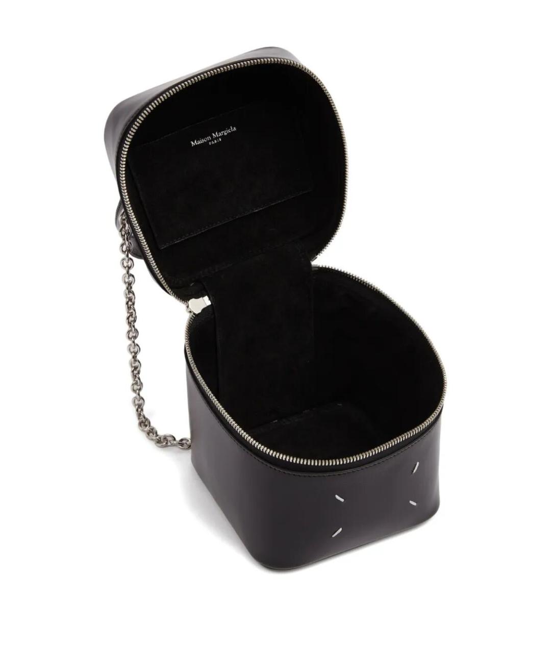MAISON MARGIELA Черная кожаная сумка с короткими ручками, фото 4