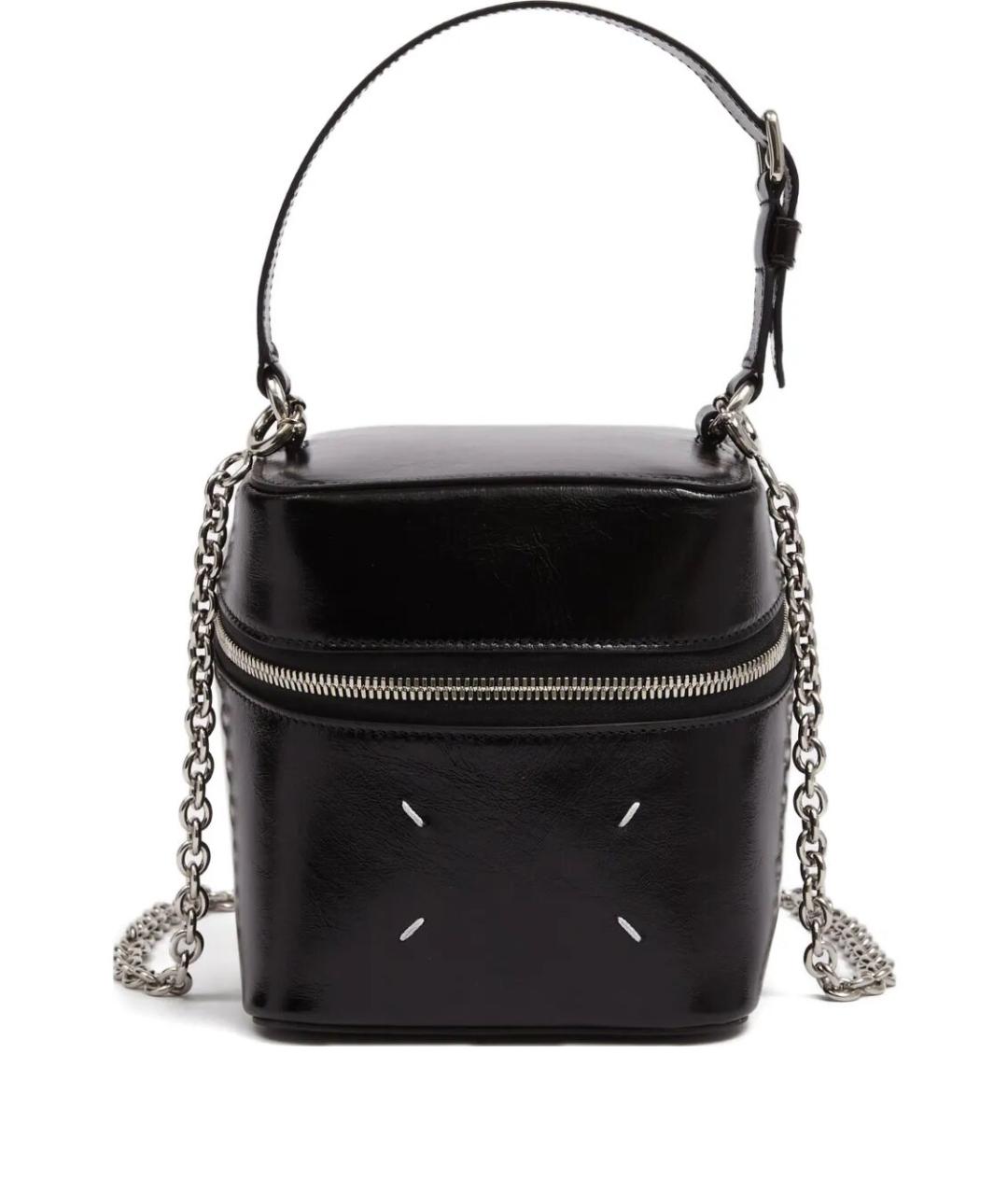 MAISON MARGIELA Черная кожаная сумка с короткими ручками, фото 1