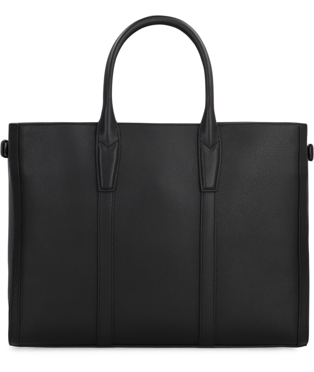 CELINE Черная кожаная сумка тоут, фото 4