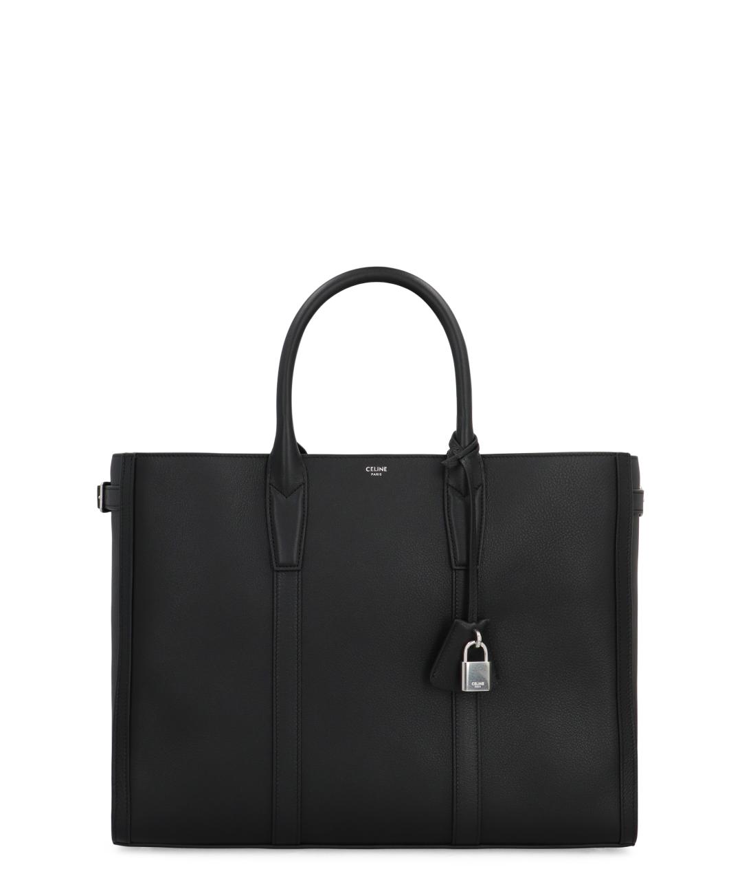CELINE Черная кожаная сумка тоут, фото 1