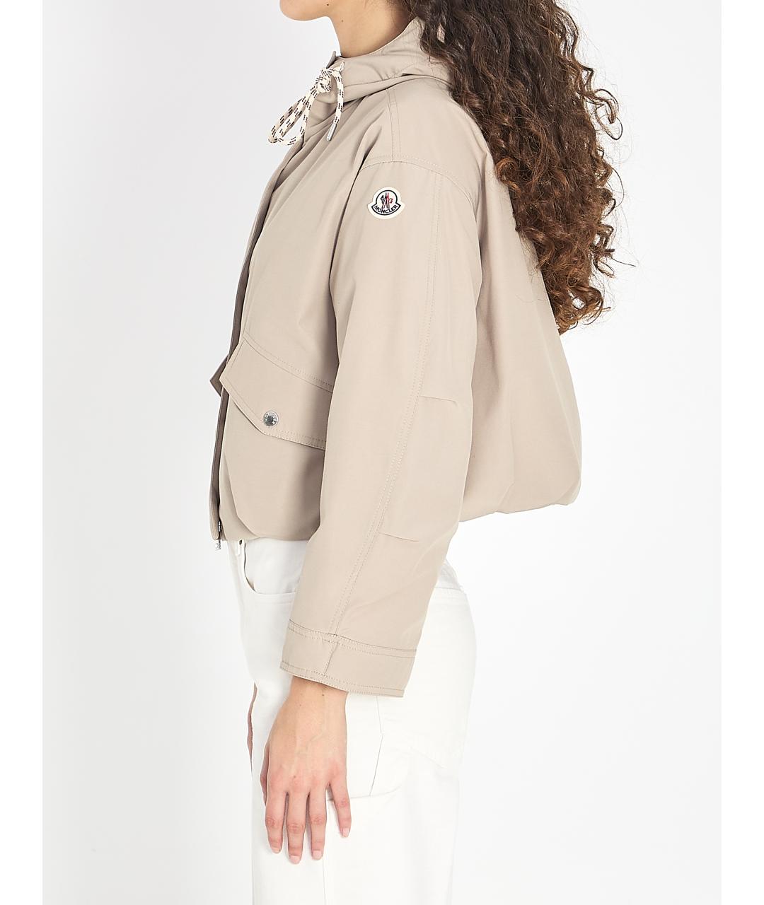 MONCLER Бежевая полиэстеровая куртка, фото 3