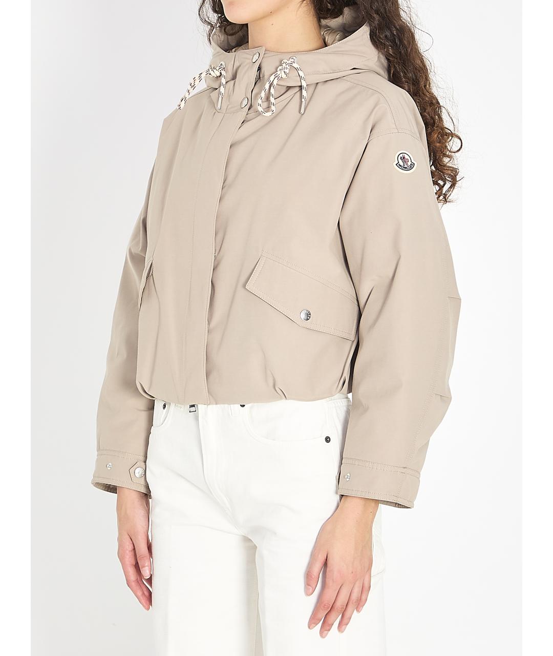 MONCLER Бежевая полиэстеровая куртка, фото 2