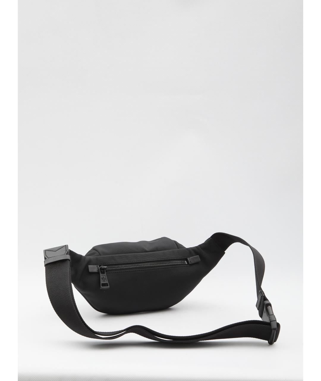 MONCLER Черная синтетическая поясная сумка, фото 2