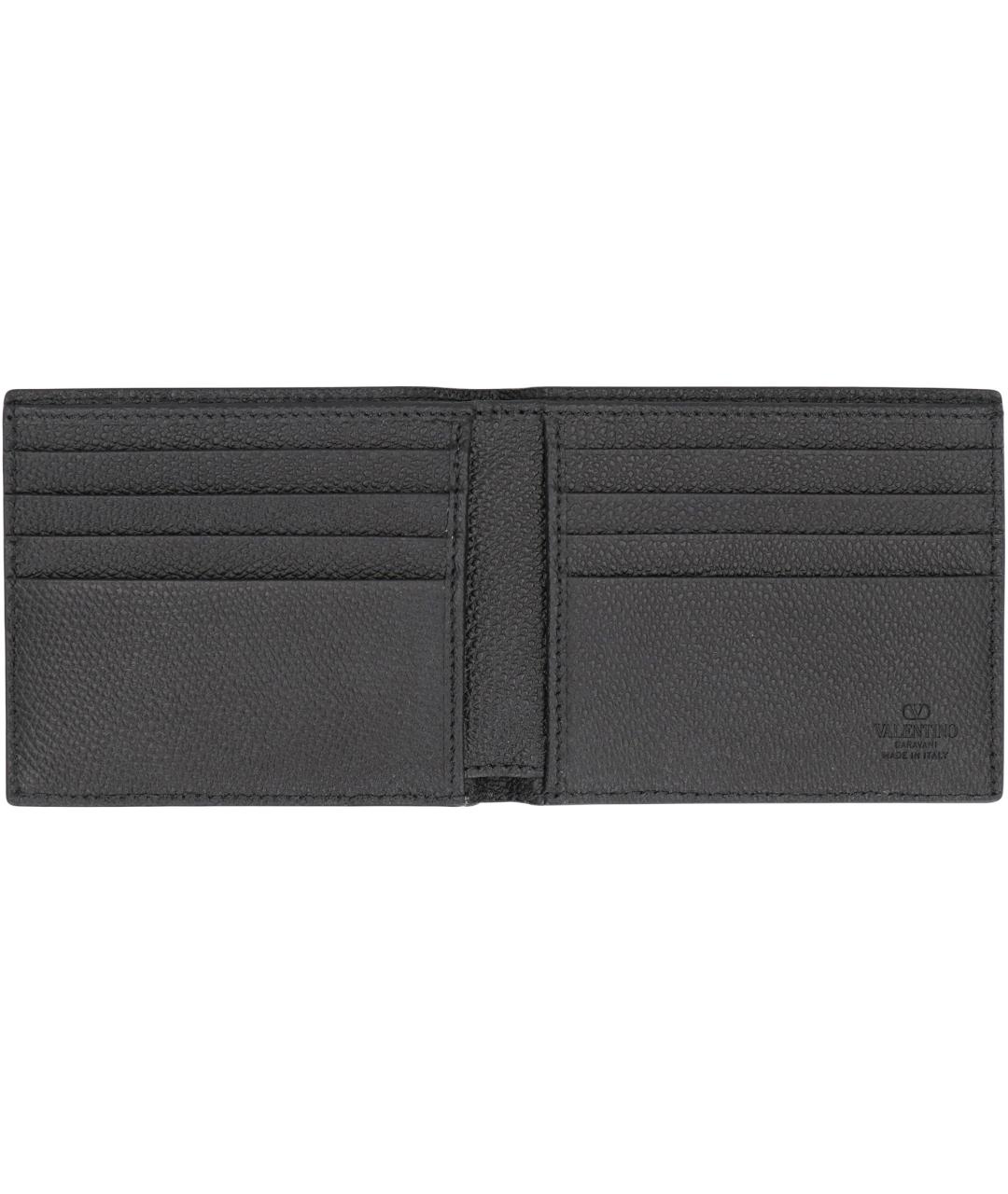 VALENTINO Черный кожаный кошелек, фото 4