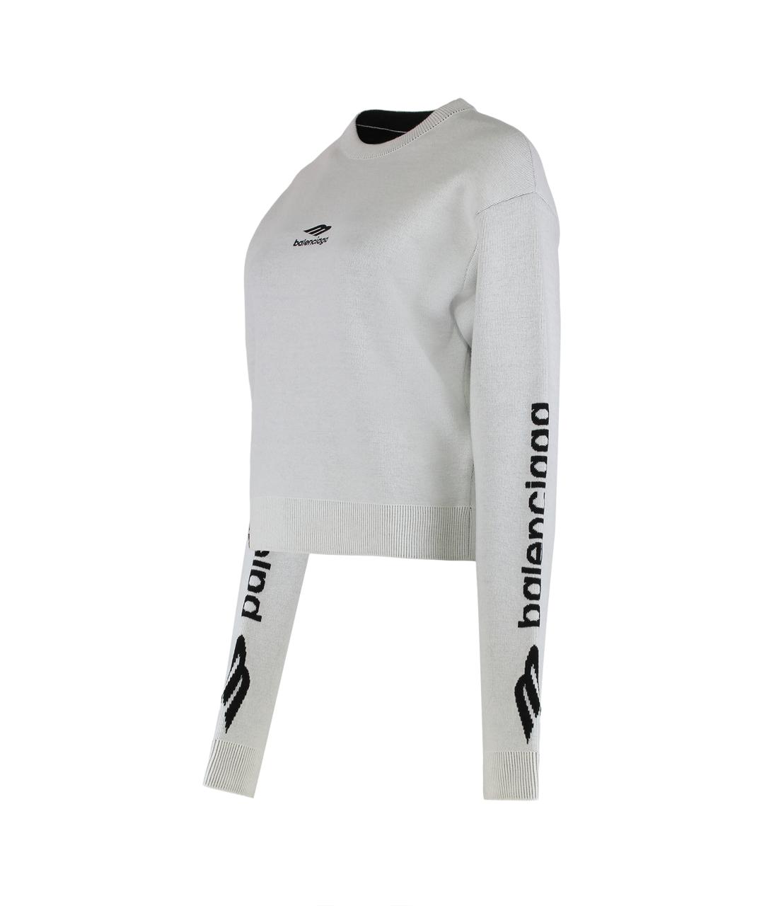 BALENCIAGA Белый шерстяной джемпер / свитер, фото 3