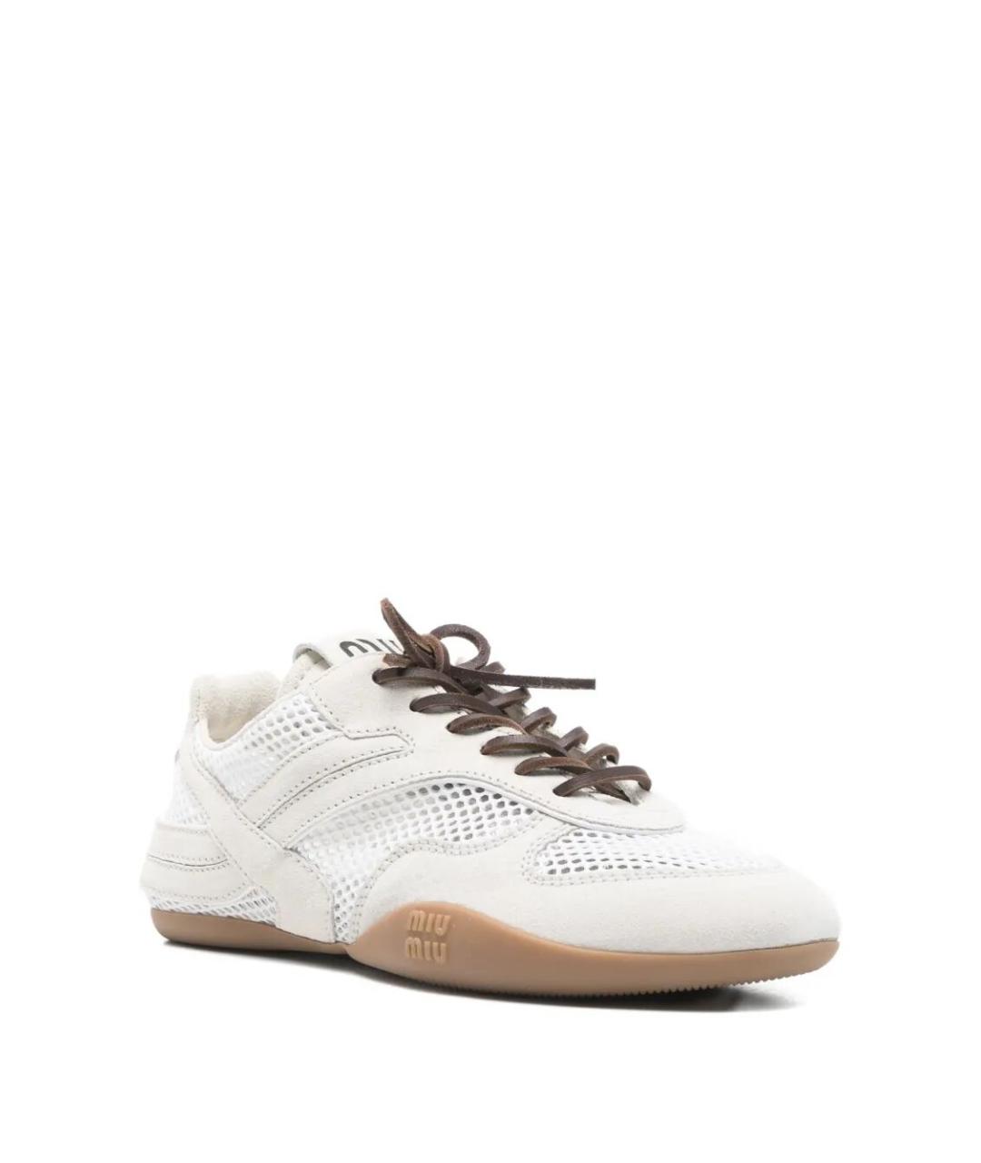 MIU MIU Белые синтетические кроссовки, фото 2