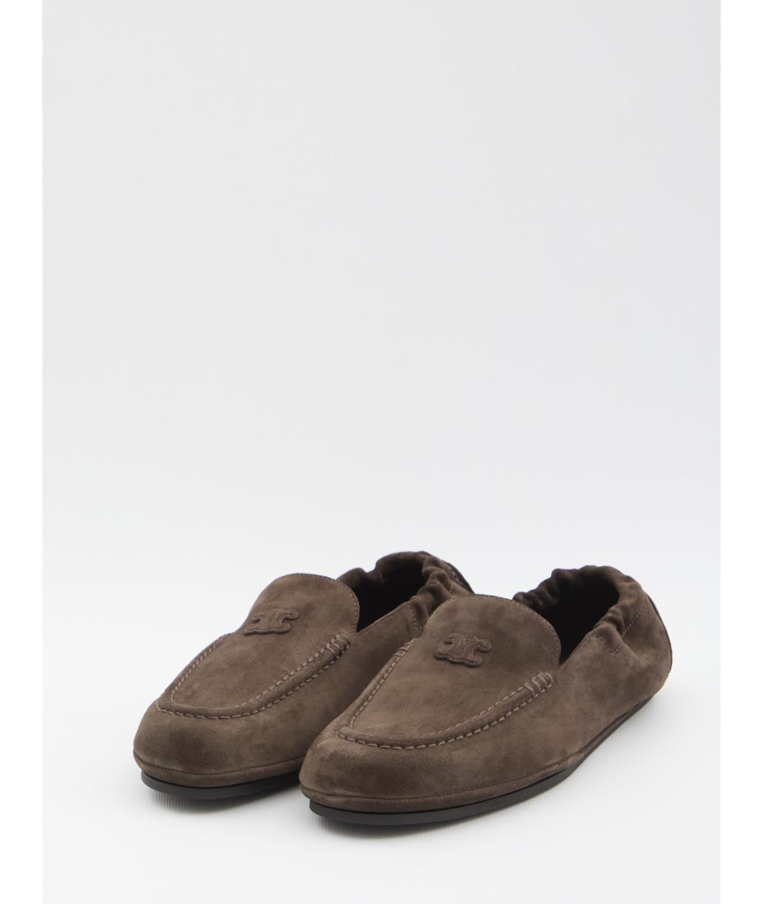CELINE Коричневые замшевые лоферы, фото 2