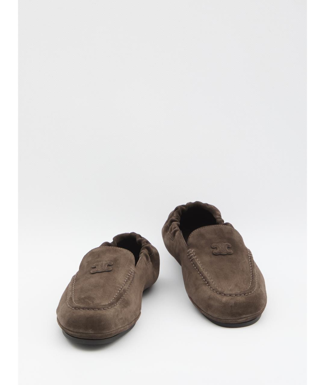 CELINE Коричневые замшевые лоферы, фото 5
