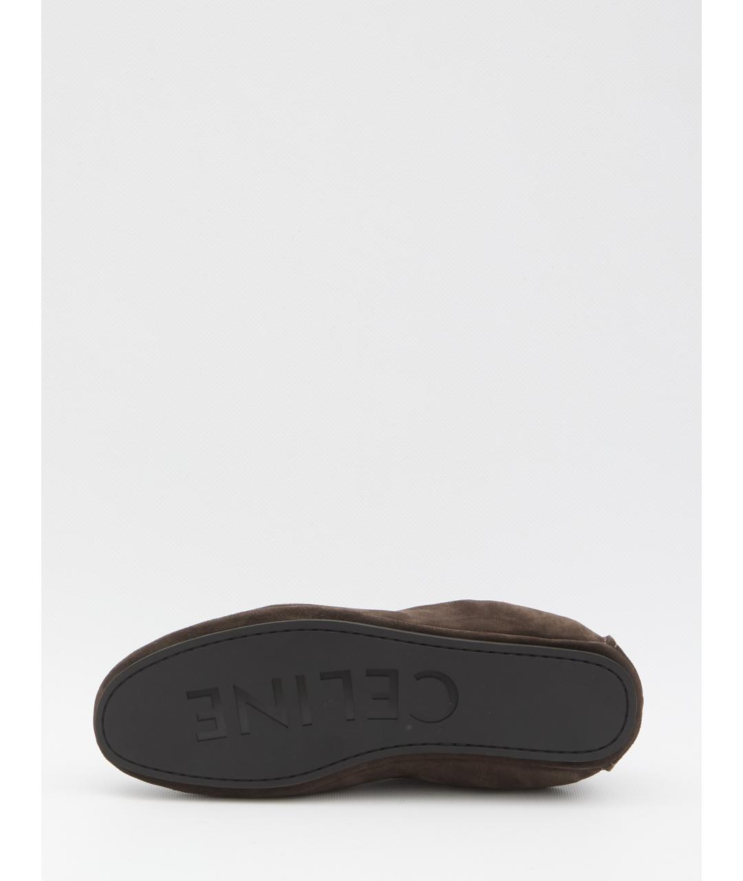 CELINE Коричневые замшевые лоферы, фото 4