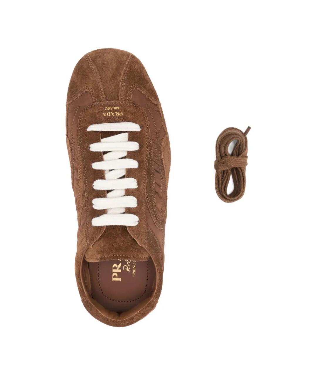 PRADA Коричневые замшевые кроссовки, фото 4