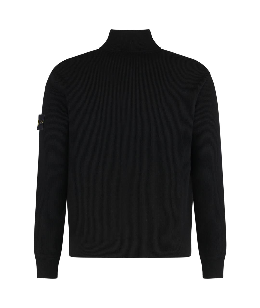 STONE ISLAND Черный хлопковый кардиган, фото 2