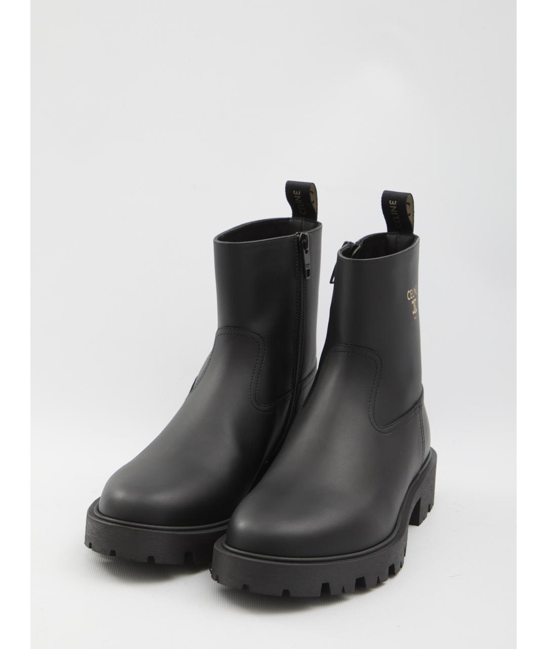 CELINE Черные кожаные ботинки, фото 2