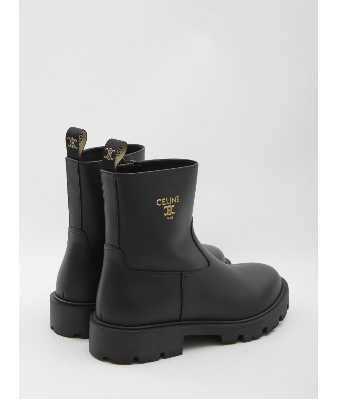 CELINE Черные кожаные ботинки, фото 3