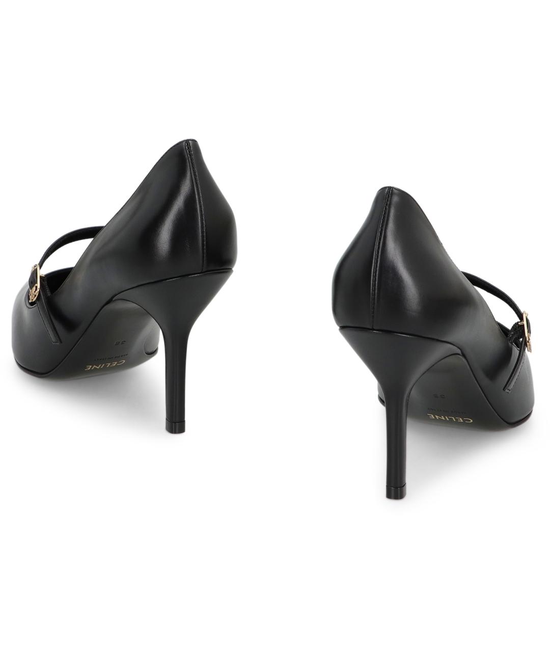 CELINE Черные кожаные туфли, фото 4