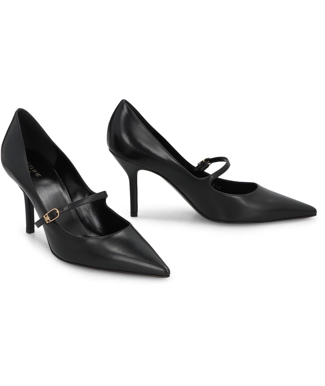 CELINE Черные кожаные туфли, фото 3