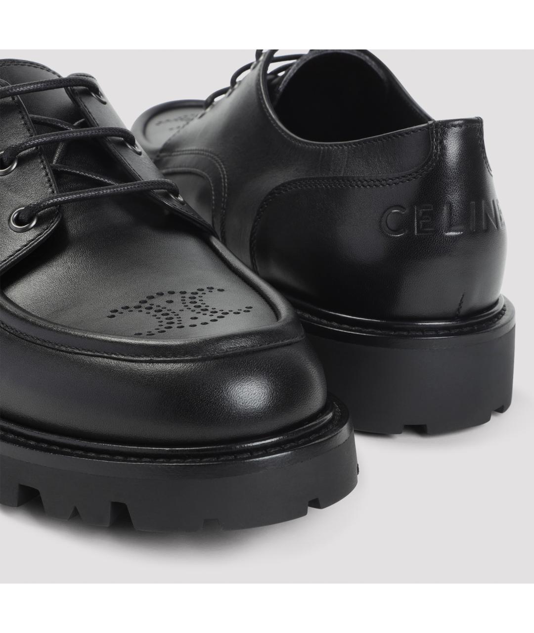 CELINE Черные кожаные низкие ботинки, фото 4