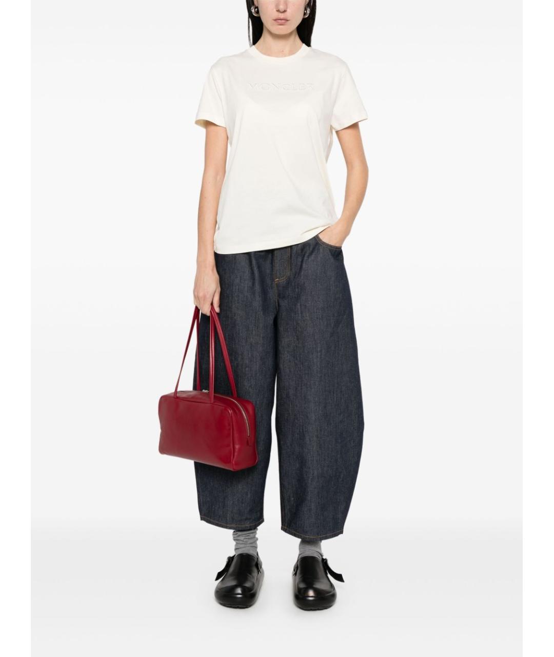 MONCLER Белая хлопковая футболка, фото 3