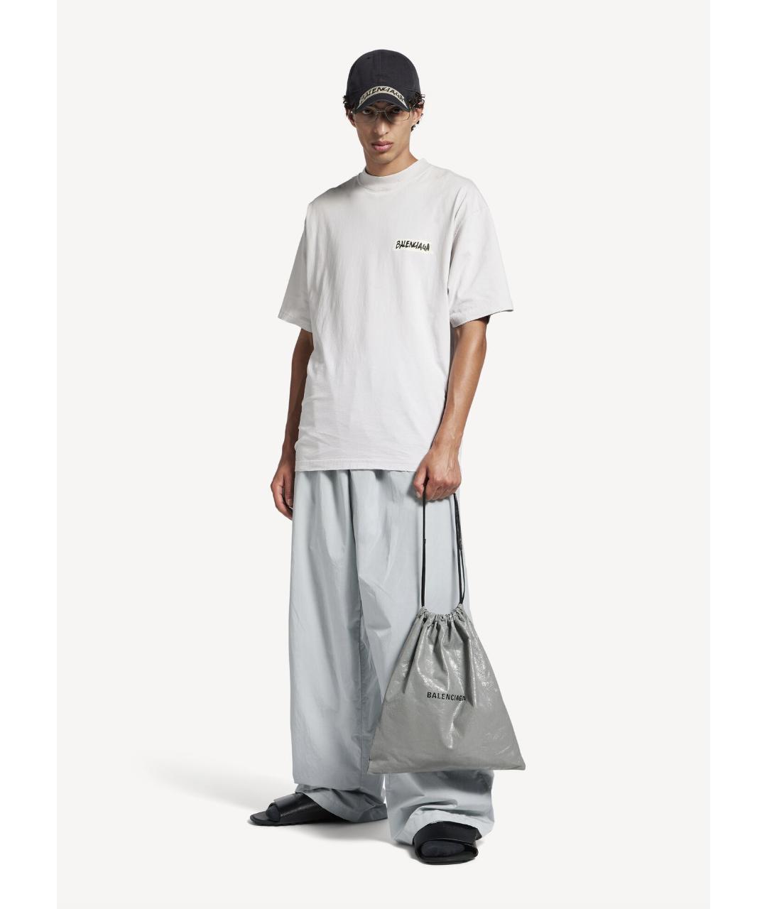 BALENCIAGA Белая хлопковая футболка, фото 4